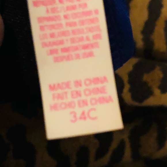 Victoria Secret 34C royal blue push up bikini top lightly padded halter - Picture 6 of 14